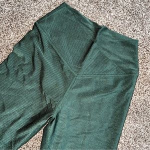 NWOT AERIE green ribbed crossover leggings